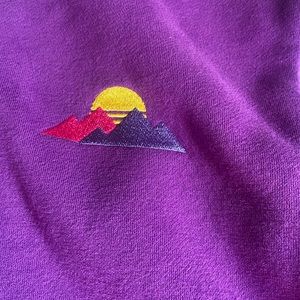 purpled color block hoodie